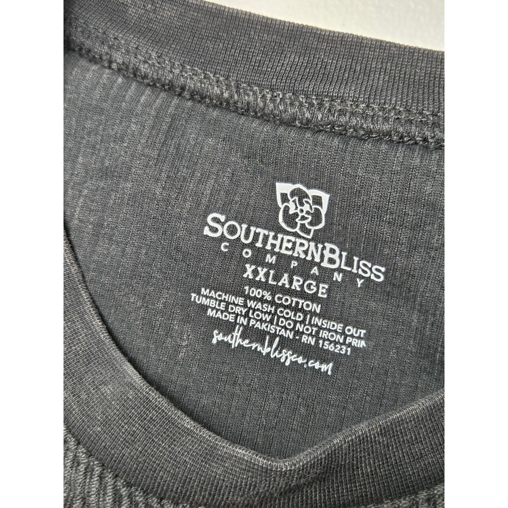 Southern Bliss Co Ribbed Graphic Sweatshirt Gray Mineral Wash XXL Nice Friends - Picture 4 of 6